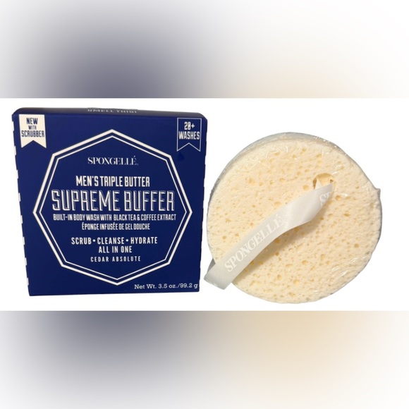 Spongelle Men's Triple Butter Supreme Buffer - Cedar Absolute NIB NWT - Picture 2 of 6